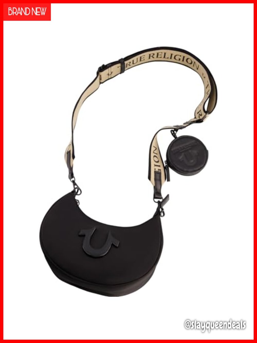 Faux Leather Mini Crescent Hobo Bag Adjustable Crossbody Strap